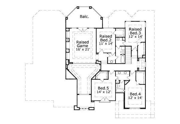 Mediterranean Floor Plan - Upper Floor Plan #411-233