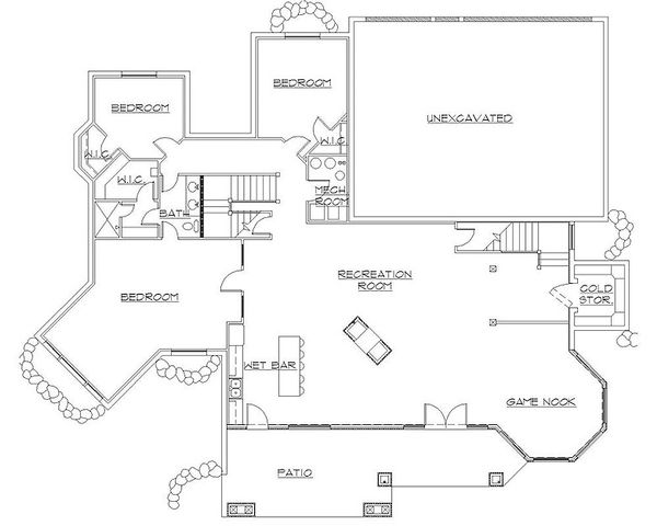 Dream House Plan - European Floor Plan - Lower Floor Plan #5-406