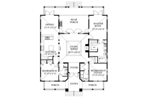 Floor Plan - Main Floor for Beach House Plan #426-7 - 3 bed, 2 bath
