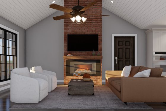 Interior - Family Room for Farmhouse House Plan #923-363 - 4 bed, 2 bath