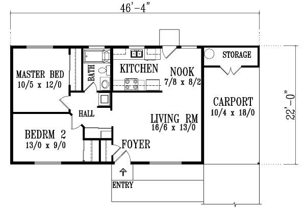 Ranch Floor Plan - Main Floor Plan #1-466