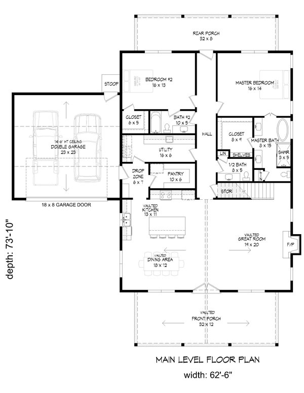 Home Plan - Farmhouse Floor Plan - Main Floor Plan #932-1195