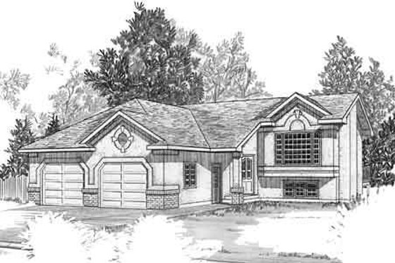 Exterior - Front Elevation for Mediterranean House Plan #409-108 - 2 bed, 2 bath