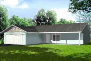 Ranch Exterior - Front Elevation Plan #1-1203