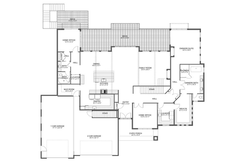 Home Plan - Floor Plan - Main Floor for Craftsman House Plan #1060-431 - 4 bed, 6 bath