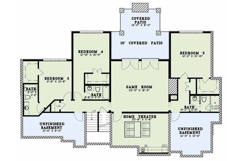 Architectural House Design - Floor Plan - Lower Floor for Country House Plan #17-2596 - 5 bed, 6 bath