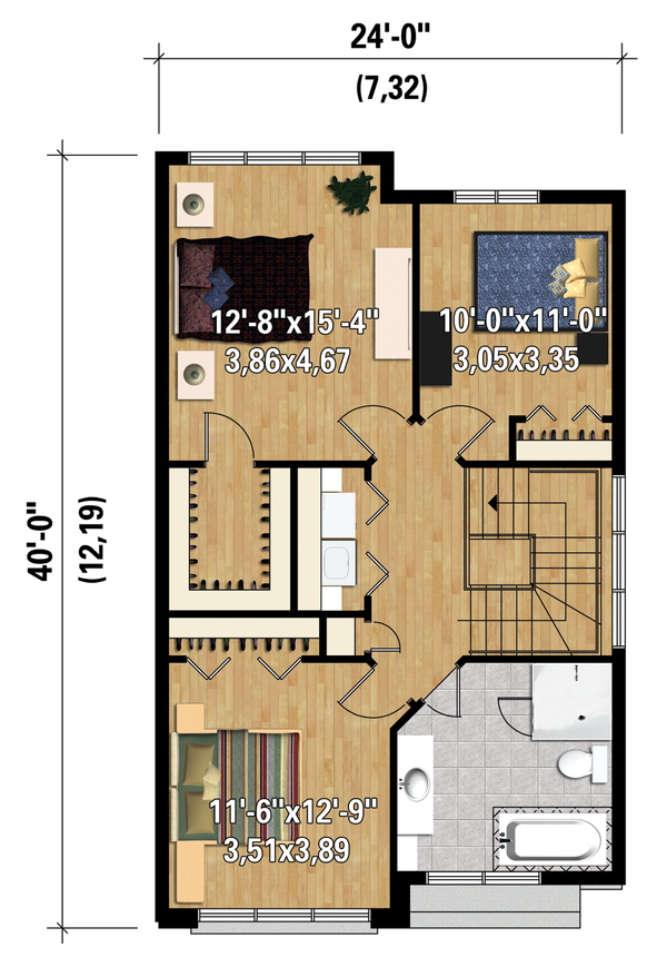 Contemporary Floor Plan - Upper Floor Plan #25-4424
