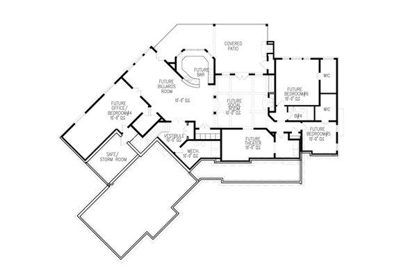 Traditional Floor Plan - Lower Floor Plan #54-469
