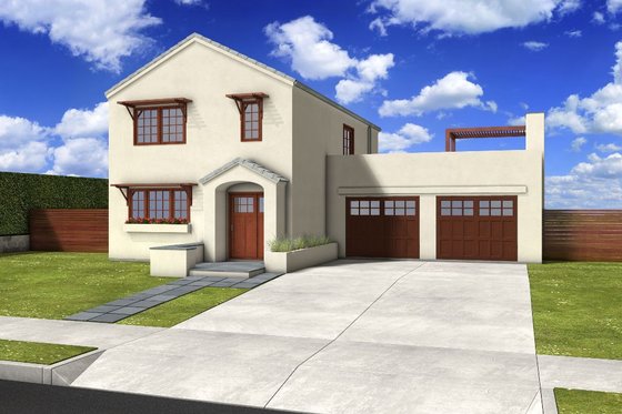 Exterior - Front Elevation 4 for Traditional House Plan #497-38 - 3 bed, 2.5 bath