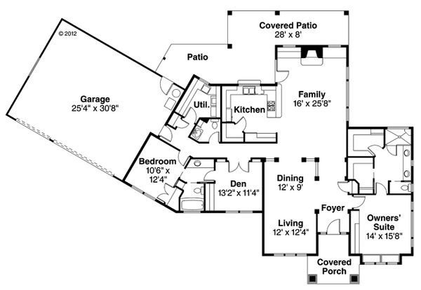 Architectural House Design - Floor Plan - Main Floor Plan #124-370