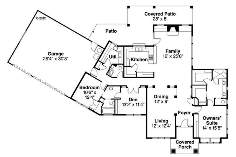 Home Plan - Floor Plan - Main Floor House Plan #124-370 - 3 bed, 2.5 bath