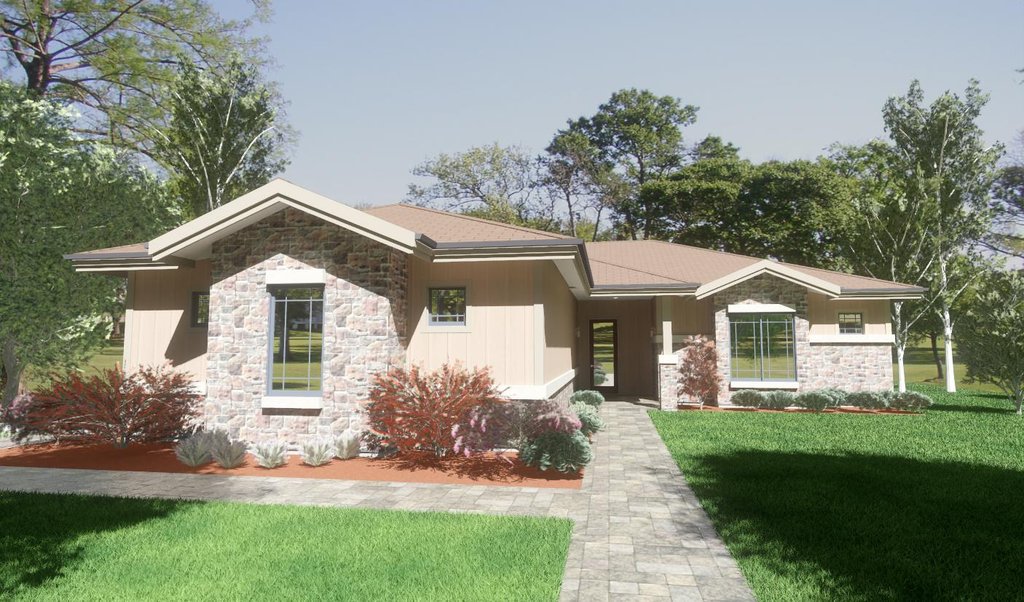 Exterior - Front Elevation 2 for Country House Plan #1126-7 - 3 bed, 2 bath