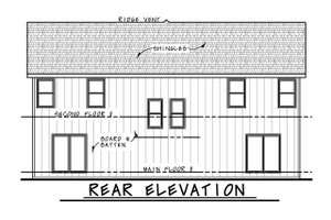 Exterior - Rear Elevation for Modern House Plan #20-2555 - 3 bed, 2.5 bath