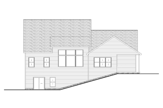 Exterior - Rear Elevation for Craftsman House Plan #1089-7 - 3 bed, 2.5 bath