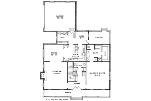 Floor Plan - Main Floor for Country House Plan #14-223 - 3 bed, 2.5 bath