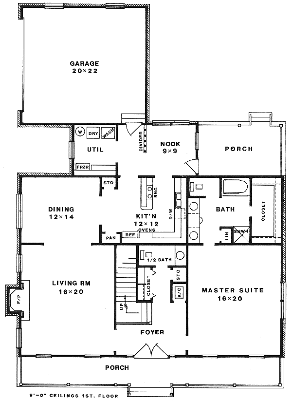 House Design - Country Floor Plan - Main Floor Plan #14-223