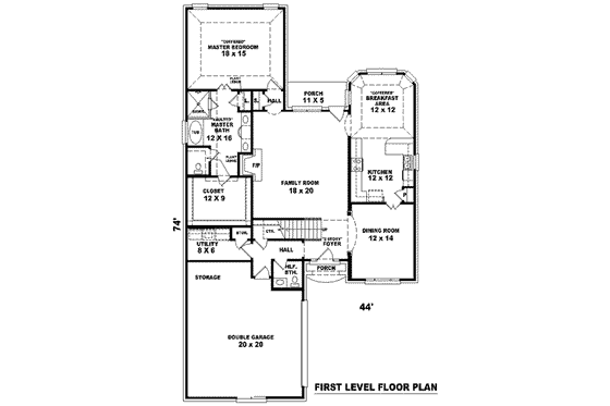 Floor Plan - Main Floor for European House Plan #81-937 - 3 bed, 2.5 bath