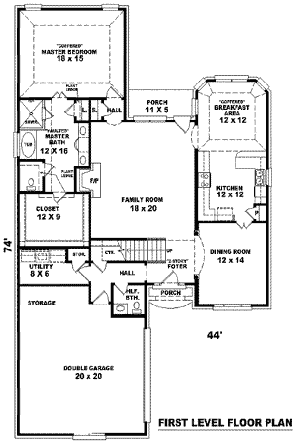 Floor Plan - Main Floor for European House Plan #81-937 - 3 bed, 2.5 bath