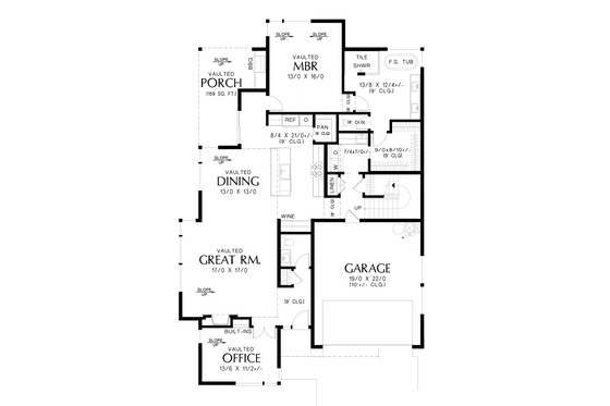 Floor Plan - Main Floor for Contemporary House Plan #48-1080 - 3 bed, 2.5 bath