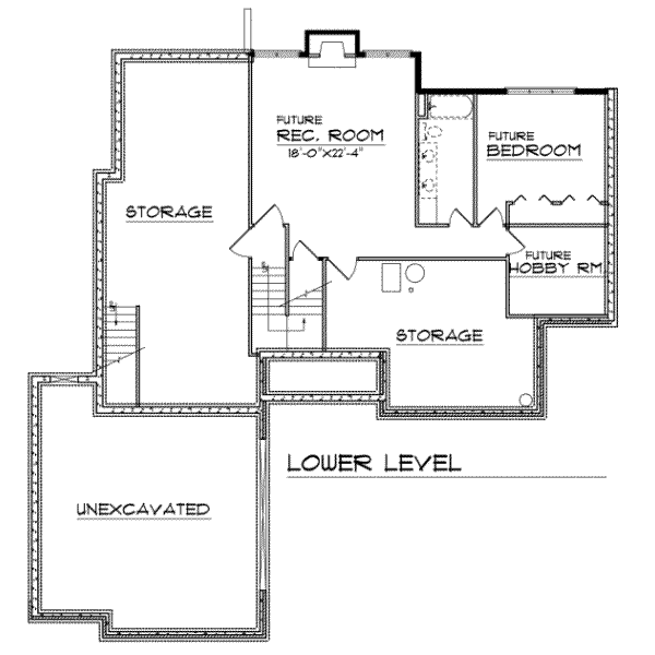 Dream House Plan - Traditional Floor Plan - Lower Floor Plan #70-446