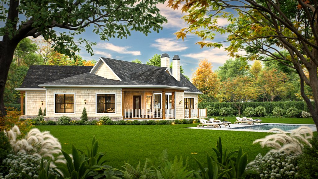 Exterior - Front Elevation 5 for Traditional House Plan #54-717 - 3 bed, 2 bath