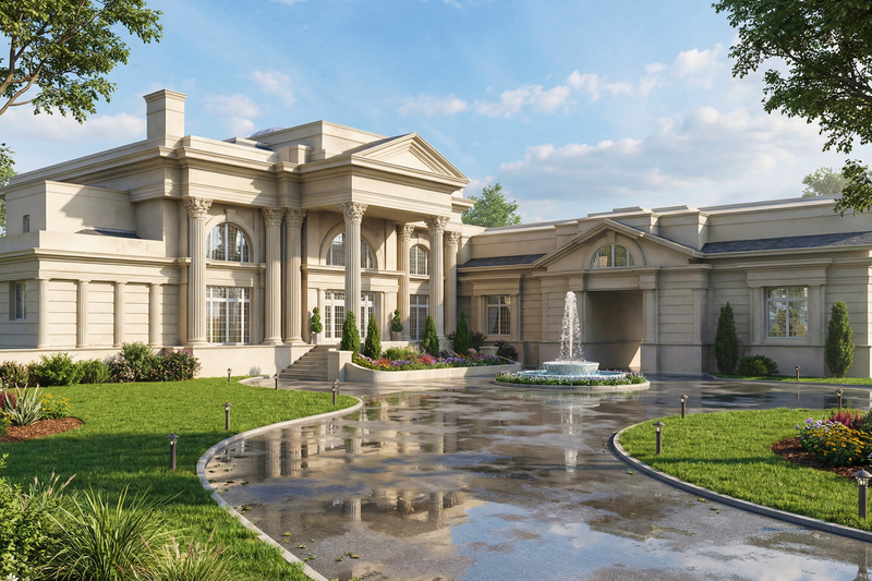 House Plan Design - Exterior - Front Elevation 4 for Classical House Plan #119-164 - 5 bed, 6.5 bath
