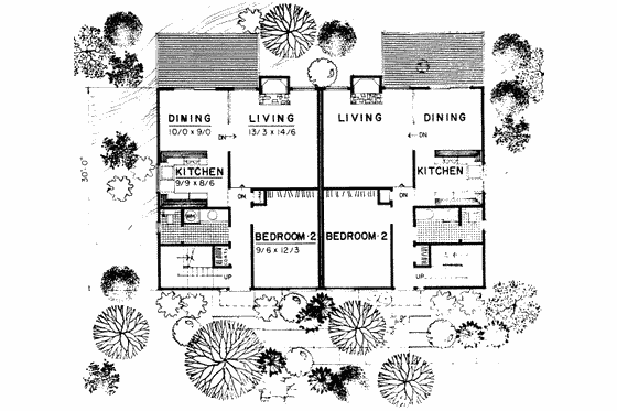 Floor Plan - Main Floor for Modern House Plan #303-216 - 2 bed, 1.5 bath