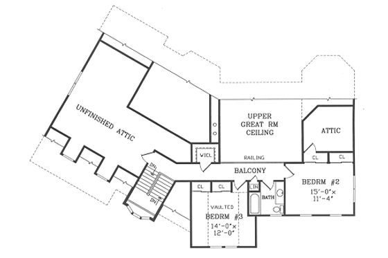 Floor Plan - Upper Floor for Country House Plan #456-21 - 4 bed, 2.5 bath
