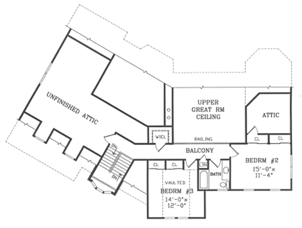 Country Floor Plan - Upper Floor Plan #456-21