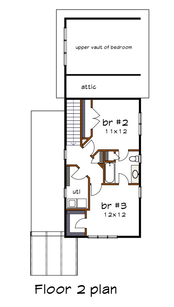 Modern Floor Plan - Upper Floor Plan #79-322