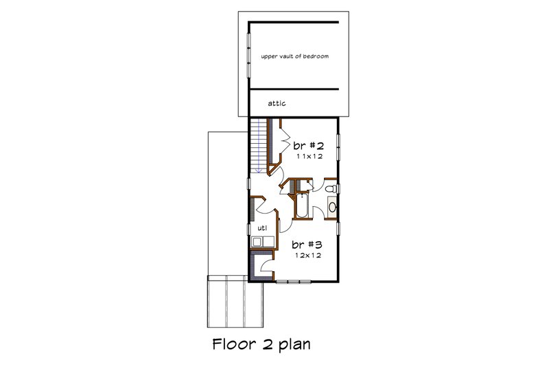 Dream House Plan - Floor Plan - Upper Floor for Modern House Plan #79-322 - 3 bed, 2.5 bath