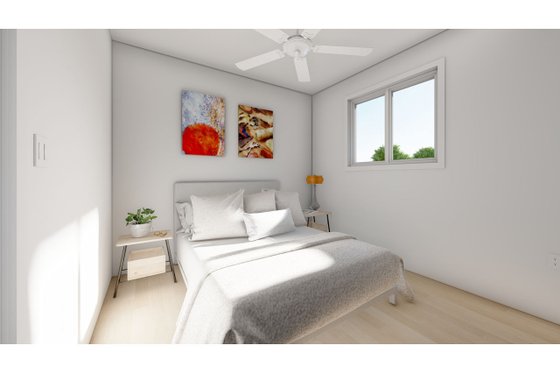 Interior - Bedroom for Craftsman House Plan #126-224 - 3 bed, 2 bath