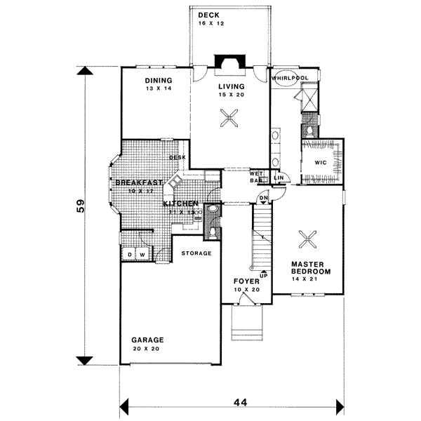 European Floor Plan - Main Floor Plan #56-193