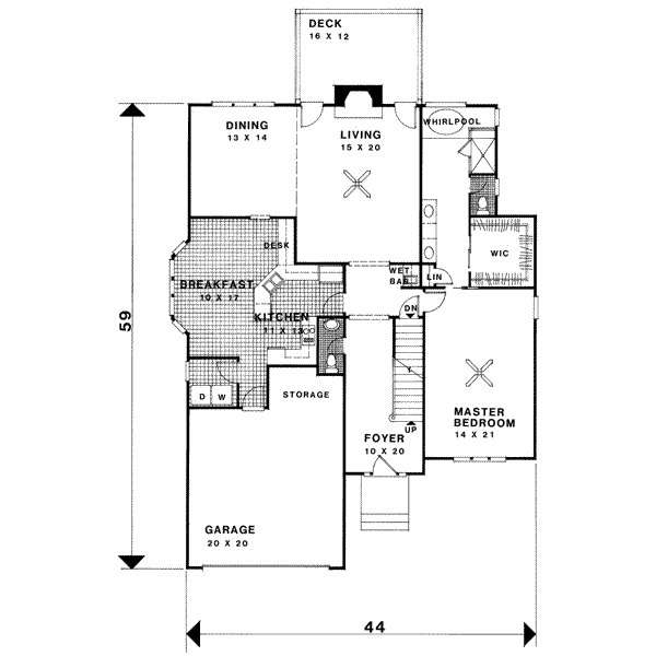Dream House Plan - European Floor Plan - Main Floor Plan #56-193