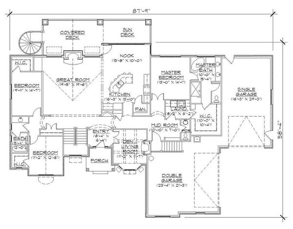Dream House Plan - European Floor Plan - Main Floor Plan #5-394