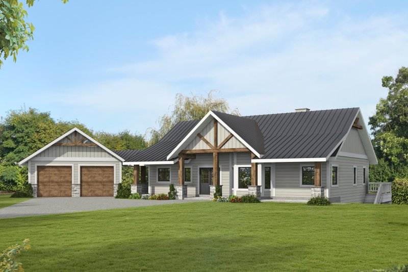 Architectural House Design - Farmhouse Exterior - Front Elevation Plan #117-931