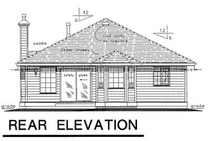 Dream House Plan - Exterior - Rear Elevation for Traditional House Plan #18-155 - 3 bed, 1 bath