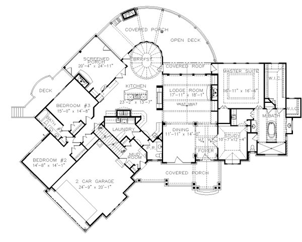 Craftsman Floor Plan - Main Floor Plan #54-563