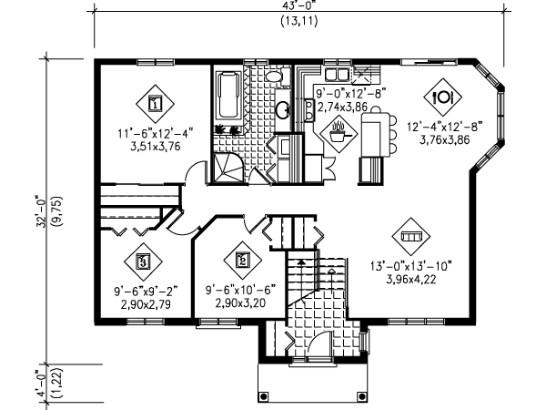 Traditional Floor Plan - Main Floor Plan #25-4094