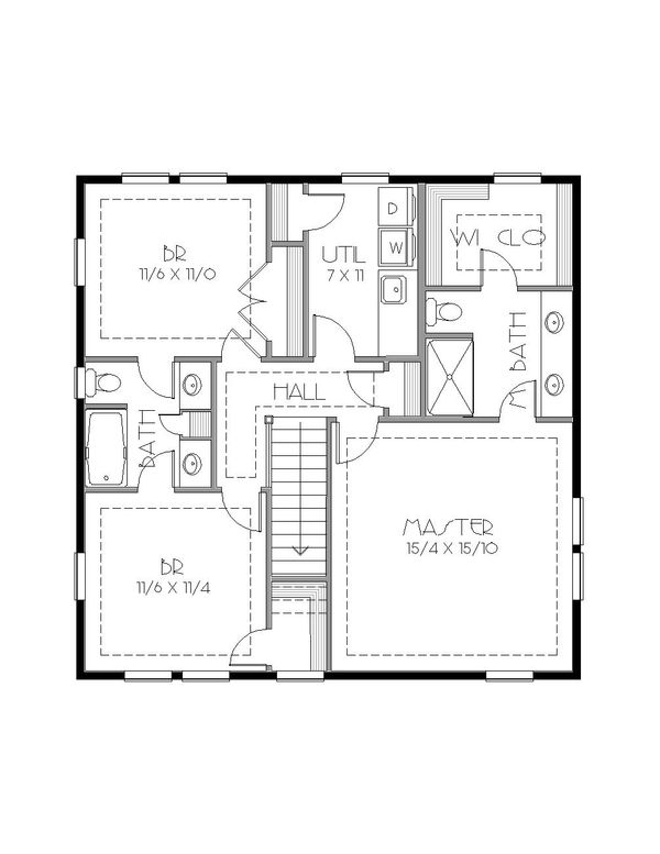 Craftsman Floor Plan - Upper Floor Plan #423-64