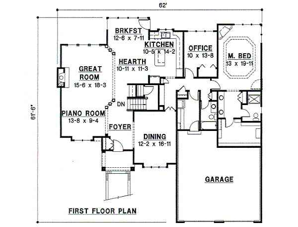 Traditional Floor Plan - Main Floor Plan #67-246