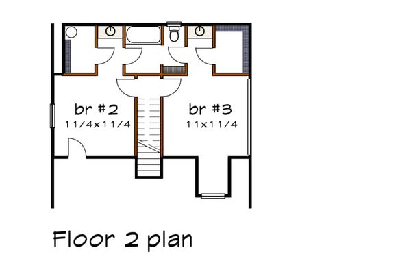 House Plan Design - Cottage Floor Plan - Upper Floor Plan #79-158