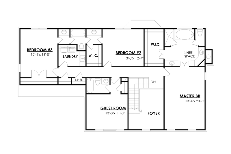 House Plan Design - Floor Plan - Upper Floor for Colonial House Plan #30-367 - 4 bed, 4.5 bath
