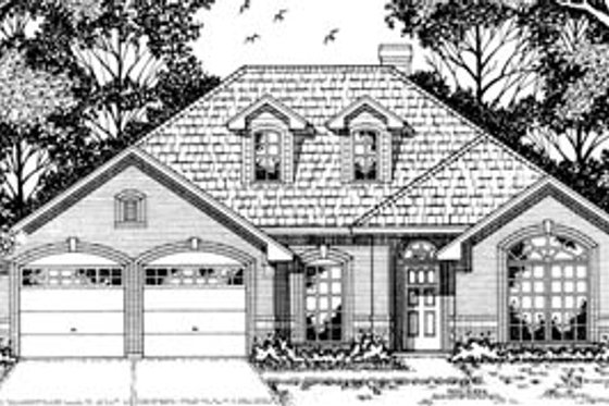 Exterior - Front Elevation for Traditional House Plan #42-177 - 4 bed, 2 bath
