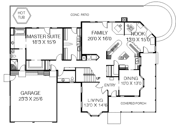Country Floor Plan - Main Floor Plan #60-378