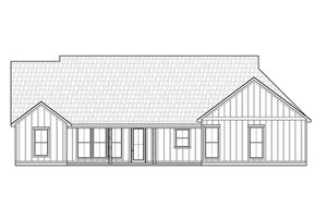 Exterior - Rear Elevation for Farmhouse House Plan #1074-43 - 3 bed, 2 bath