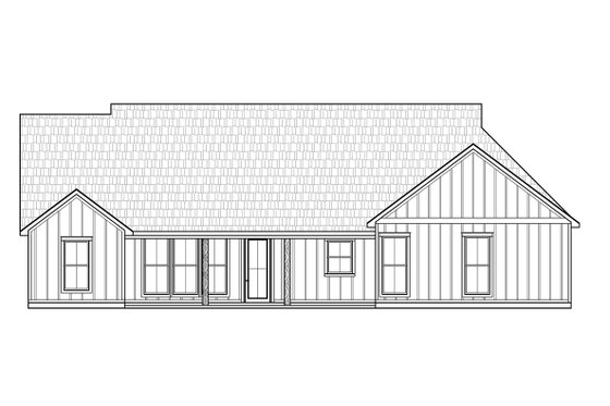Exterior - Rear Elevation for Farmhouse House Plan #1074-43 - 3 bed, 2 bath