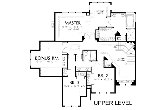 Floor Plan - Upper Floor for Traditional House Plan #48-140 - 5 bed, 3 bath