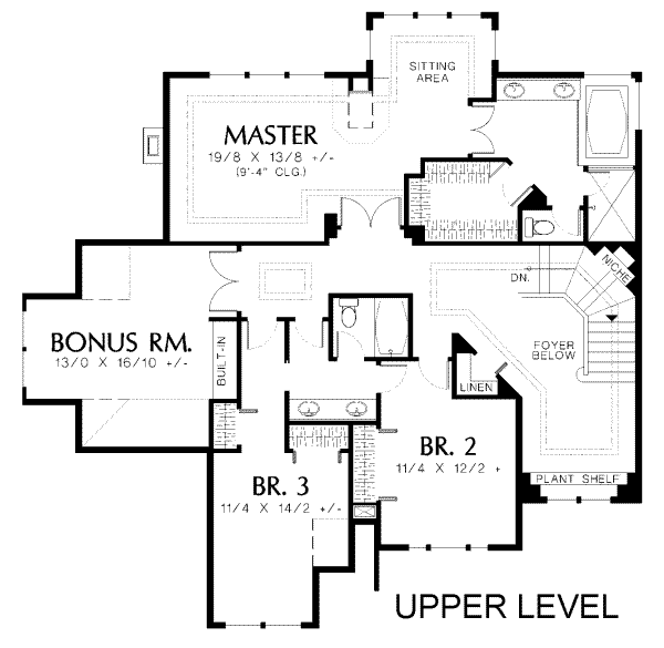 Dream House Plan - Traditional Floor Plan - Upper Floor Plan #48-140