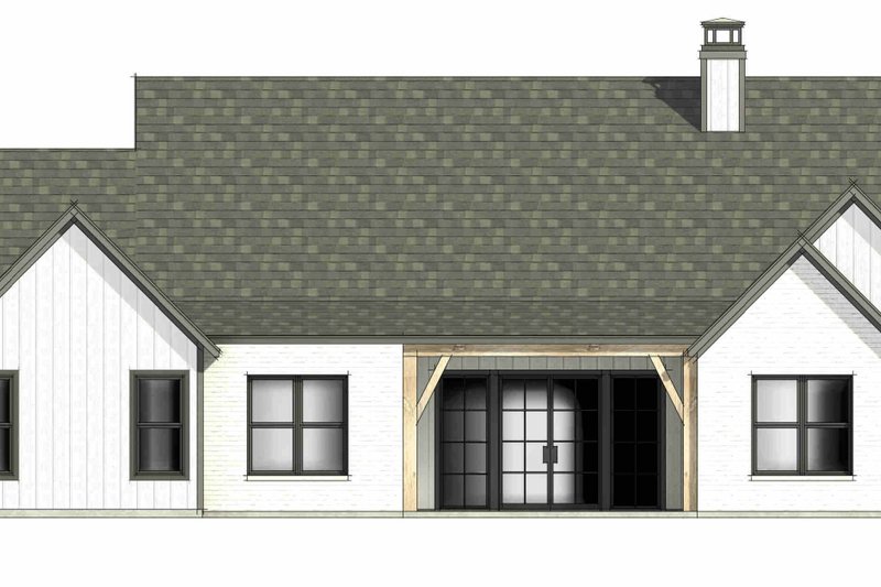Dream House Plan - Exterior - Rear Elevation 1 for Farmhouse House Plan #1096-140 - 4 bed, 3 bath